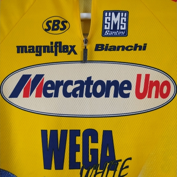 SMS Santini Cycling Jersey Men's Large 1/4 Zip Multi Color Mercatone Uno Wega - Picture 2 of 6
